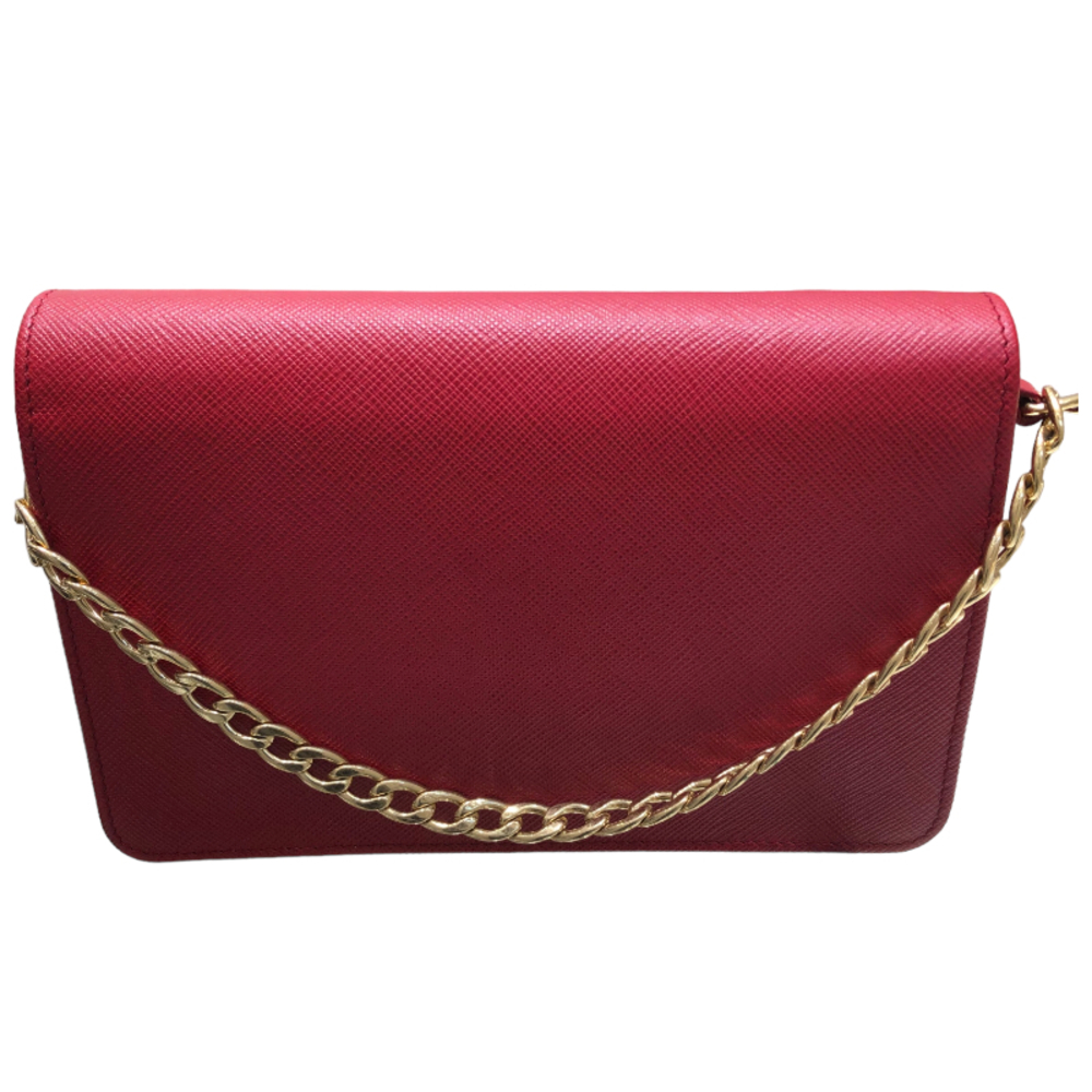 Prada Sapphire Wallet Red Shoulder Bag - Picture 2 of 10